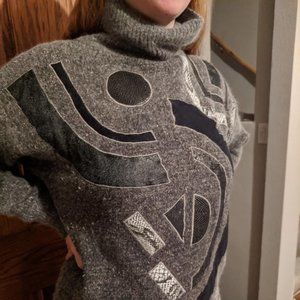 Silk Nylon Angora Lambswool Sweater Size M Women's